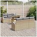 Set Sofà da Giardino in 7 Pezzi con Cuscini Beige Poli Rattan - Foto miniatura 3