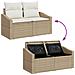 Set da Giardino da 5 Pezzi di con Cuscini Beige Poly Rattan - Foto miniatura 9