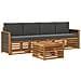 Set di divani da esterno con cuscino 5 pcs Naturale e Antracite - Foto miniatura 1