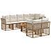 Set Divano da Giardino 9 pz Naturale e Bianco Crema polyrattan - Foto miniatura 1