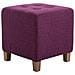 Poggiapiedi Divano Pharao - Sgabello Pouf Capitonné Imbottito in Tessuto I Sgabello Basso Salotto Piedini in Legno I Sgabello Quadrato da Sala 45x45 cm I Pouf Design Salotto Viola - Foto miniatura 2