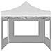 Gazebo Pieghevole Con Pareti Alluminio 2x2 M Bianco - Foto miniatura 5