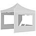 Gazebo Pieghevole Con Pareti Alluminio 2x2 M Bianco - Foto miniatura 6