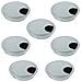 5073264 Passacavi Rotondo Diametro 80mm Da Incastrare In Scrivania / tavolo In Zama, Cromato Opaco, Pack Di 7pz - Foto miniatura 1