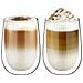 2xdouble Walled Occhiali Set 350ml Di Latte Cappuccino Latte Succo Di Dessert E Altro - Foto miniatura 1