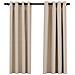 Tende Oscuranti Effetto Lino con Occhielli 2 pz Beige 140x175cm - Foto miniatura 2
