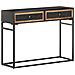 Tavolo Consolle 100x35x75 Cm In Legno Massello Di Mango - Foto miniatura 10