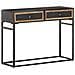 Tavolo Consolle 100x35x75 Cm In Legno Massello Di Mango - Foto miniatura 11