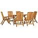 Set Da Pranzo Da Giardino 7 Pz In Legno Massello Di Teak - Foto miniatura 3
