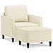 Poltrona Con Poggiapiedi Crema 60 Cm In Similpelle - Foto miniatura 2