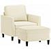 Poltrona Con Poggiapiedi Crema 60 Cm In Similpelle - Foto miniatura 3
