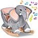 Elefante A Dondolo Cavalcabile Peluche Giocattolo Bambini Con Effetti Sonori - Foto miniatura 1