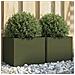 Fioriere da Giardino 2 pz Verde Oliva 32x30x29 cm in Acciaio - Foto miniatura 2