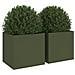 Fioriere da Giardino 2 pz Verde Oliva 32x30x29 cm in Acciaio - Foto miniatura 6
