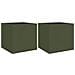 Fioriere da Giardino 2 pz Verde Oliva 32x30x29 cm in Acciaio - Foto miniatura 1