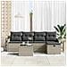 Set divano da giardino di 6 pezzi con cuscini grigio chiaro in polyrattan, Divano da giardino a 2 posti con spazio di stoccaggio e cuscini grigio chiaro in polyrattan - Foto miniatura 3