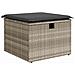Set divano da giardino di 6 pezzi con cuscini grigio chiaro in polyrattan, Divano da giardino a 2 posti con spazio di stoccaggio e cuscini grigio chiaro in polyrattan - Foto miniatura 7
