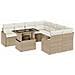Set Sofà Giardino  9 Pezzi con Cuscini Beige Polyrattan, Sofà Giardino con Cuscini Beige Polyrattan 2 Posti - Foto miniatura 1