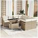 Set Sofà Giardino  9 Pezzi con Cuscini Beige Polyrattan, Sofà Giardino con Cuscini Beige Polyrattan 2 Posti - Foto miniatura 2