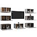 Mobili Porta TV 7 pz Grigio Cemento 30,5x30x60 cm Multistrato - Foto miniatura 3