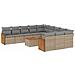 Set Divani da Giardino 12 pz con Cuscini Beige in Polyrattan - Foto miniatura 1