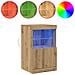 Credenza con Luci LED Rovere Artigianale 41x37x67 cm - Foto miniatura 4