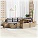 Set Divano da Giardino 7 pcs Beige polyrattan - Foto miniatura 2