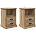 Armadio da Notte 2 pcs rovere artigianale 43 x 36 x 60 cm - Foto miniatura 1