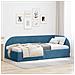 Cornice del letto ad angolo Blu 90 x 200 cm Velluto - Foto miniatura 2