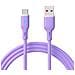 Cavo Di Ricarica Rapida Usb Type-c Da 66w Per Telefoni Cellulari - Cavo Dati In Silicone Purple - Foto miniatura 1