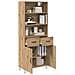 Credenza con cassetto Rovere artigianale 69,5 x 34 x 180 cm - Foto miniatura 3