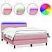 Letto a Molle con Materasso e LED Rosa 160x210 cm in Velluto - Foto miniatura 1