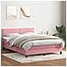 Letto a Molle con Materasso e LED Rosa 160x210 cm in Velluto - Foto miniatura 4