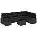 Set Divano da Giardino con cuscino 9 pcs Nero Poly Rattan - Foto miniatura 1