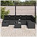 Set Divano da Giardino con cuscino 9 pcs Nero Poly Rattan - Foto miniatura 3