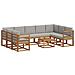 Set di divani da esterno 10 pcs Grigio Naturale e Chiaro - Foto miniatura 1