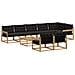 Set di divani da esterno 9 pcs Bianco e Nero 79 x 79 x 37 cm - Foto miniatura 1