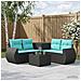 Set di divani 6 pz Nero e Blu Rattan sintetico e Acciaio - Foto miniatura 9