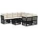 Set Divano da Giardino 9 pz Nero polyrattan - Foto miniatura 1