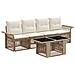 Set Divano da Giardino 5 pz Beige e Bianco Crema polyrattan - Foto miniatura 1