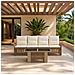 Set Divano da Giardino 5 pz Beige e Bianco Crema polyrattan - Foto miniatura 8