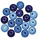 52 Pezzi - Perline In Legno Lucido Resistenti Ø10mm - Colore Blu /azzurro /celeste - Foto miniatura 1