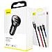 Indicatore Livello Di Carica Digital Car 2xusb Con 3-in-1 Cavo Da 1,2 M, 24w 4.8a, Nero / Grigio (tzccbx-0g) - Foto miniatura 1