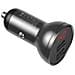 Indicatore Livello Di Carica Digital Car 2xusb Con 3-in-1 Cavo Da 1,2 M, 24w 4.8a, Nero / Grigio (tzccbx-0g) - Foto miniatura 3