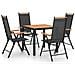 Set Mobili Da Pranzo Per Giardino 5 Pz In Alluminio Nero - Foto miniatura 1