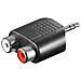 Adattatore Rca Goobay. Jack Aux Da 3,5 Mm Maschio A 2 Stereo Femmina 11604 - Foto miniatura 1