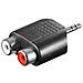 Adattatore Rca Goobay. Jack Aux Da 3,5 Mm Maschio A 2 Stereo Femmina 11604 - Foto miniatura 2