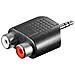 Adattatore Rca Goobay. Jack Aux Da 3,5 Mm Maschio A 2 Stereo Femmina 11604 - Foto miniatura 3