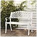 Panchina da Giardino 102 cm in Alluminio Pressofuso Bianco - Foto miniatura 1