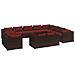 Set Divani Da Giardino 12 Pz Con Cuscini In Polyrattan Marrone - Foto miniatura 1